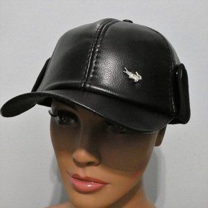 Nice! Leather-look Cap w/ear Protection Black